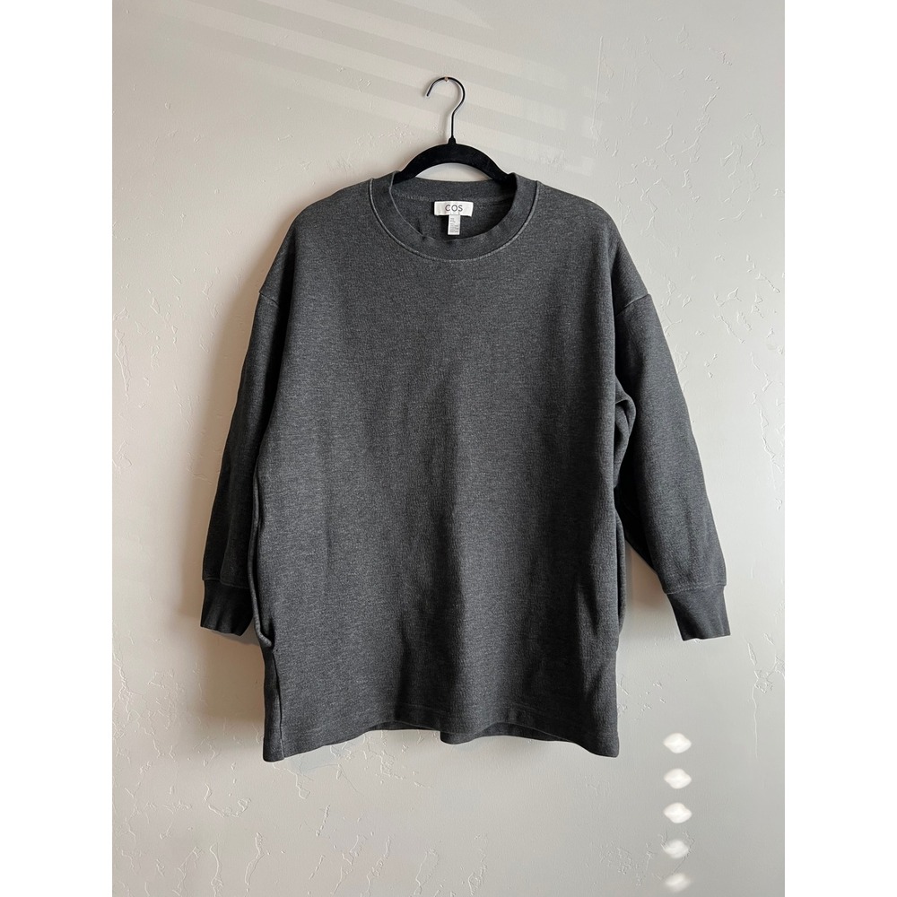 COS Oversized Dark Grey Charcoal Crew Neck Sweatshirt‎ Size XS Minimalist